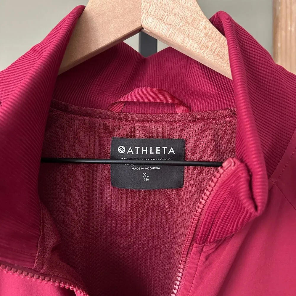 Athleta Brooklyn Bomber Jacket Maroon XL - Image 3