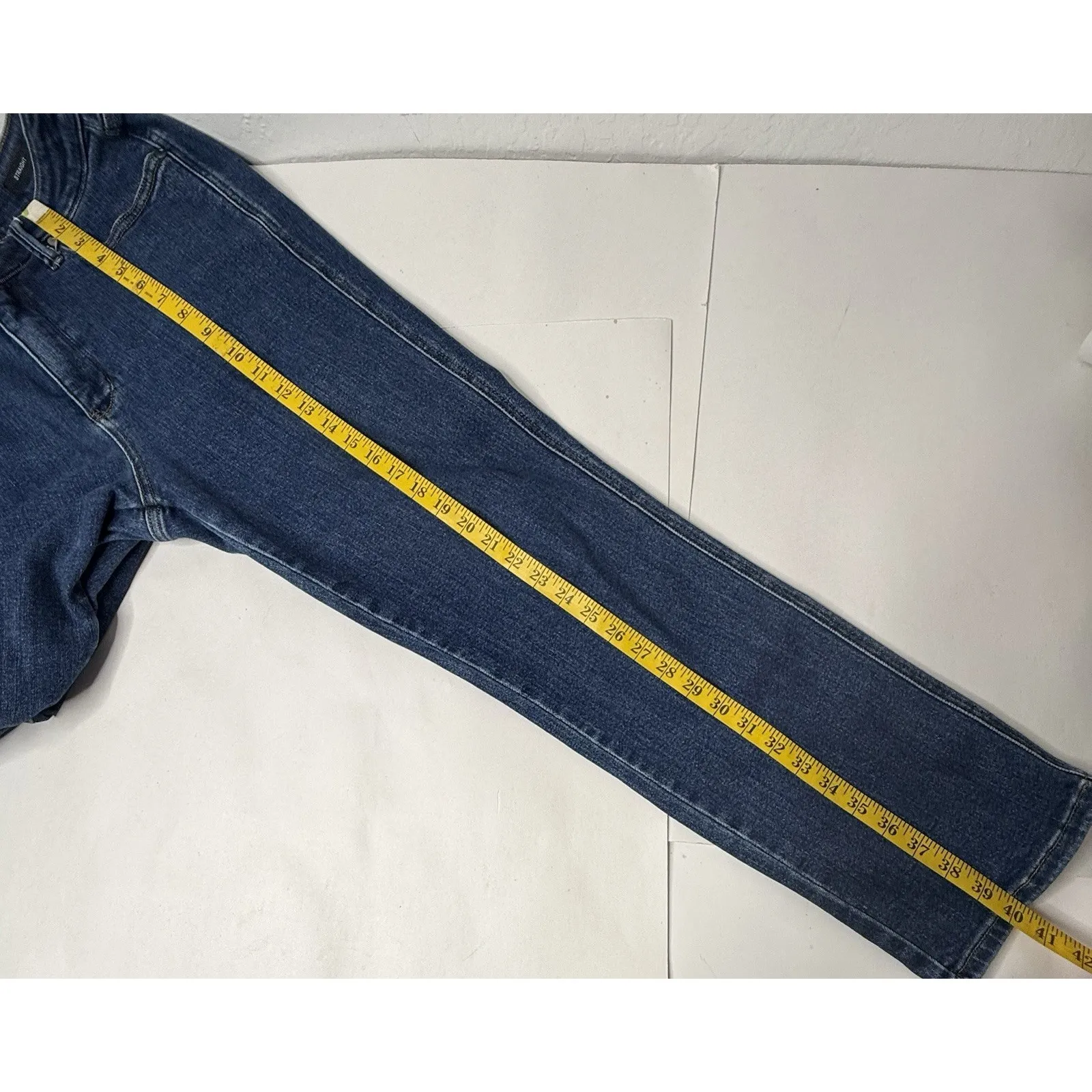 Judy Blue Jeans Womens 15/32 Dark Wash Stretch High Rise Straight Mom Preppy Mod - Image 6