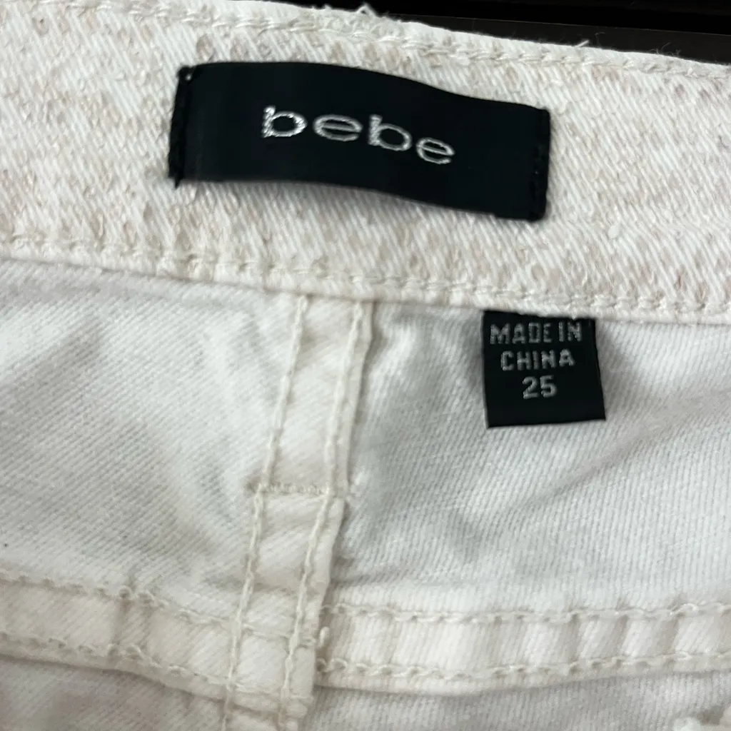 Bebe Cream Textured Pants - Image 3