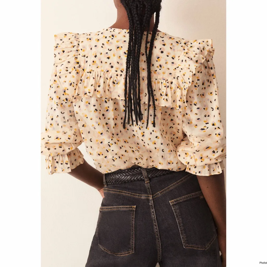 Ba&sh Women's Blake Blouse Top Button-Down Placket Size L - Image 3