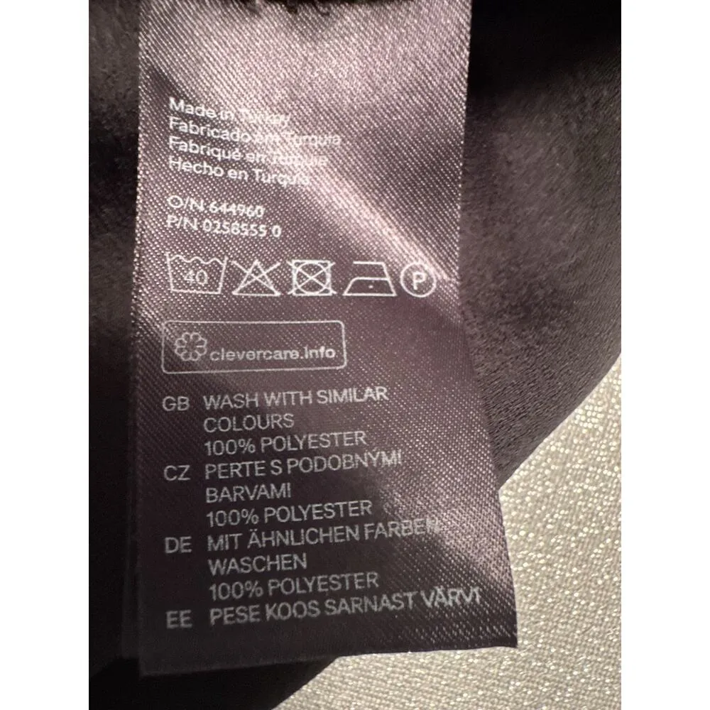 H&M High Low Shirt Black Women's US 4 Peplum Slits Quarter Sleeve Quiet Luxury - Image 6