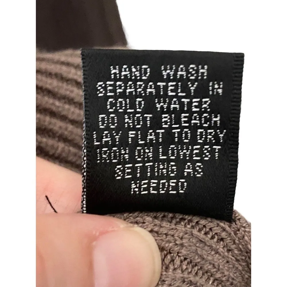 New Cyrus‎ Long Sleeve Brown knit Women's mock neck Sweater Rayon Blend Sz S - Image 6