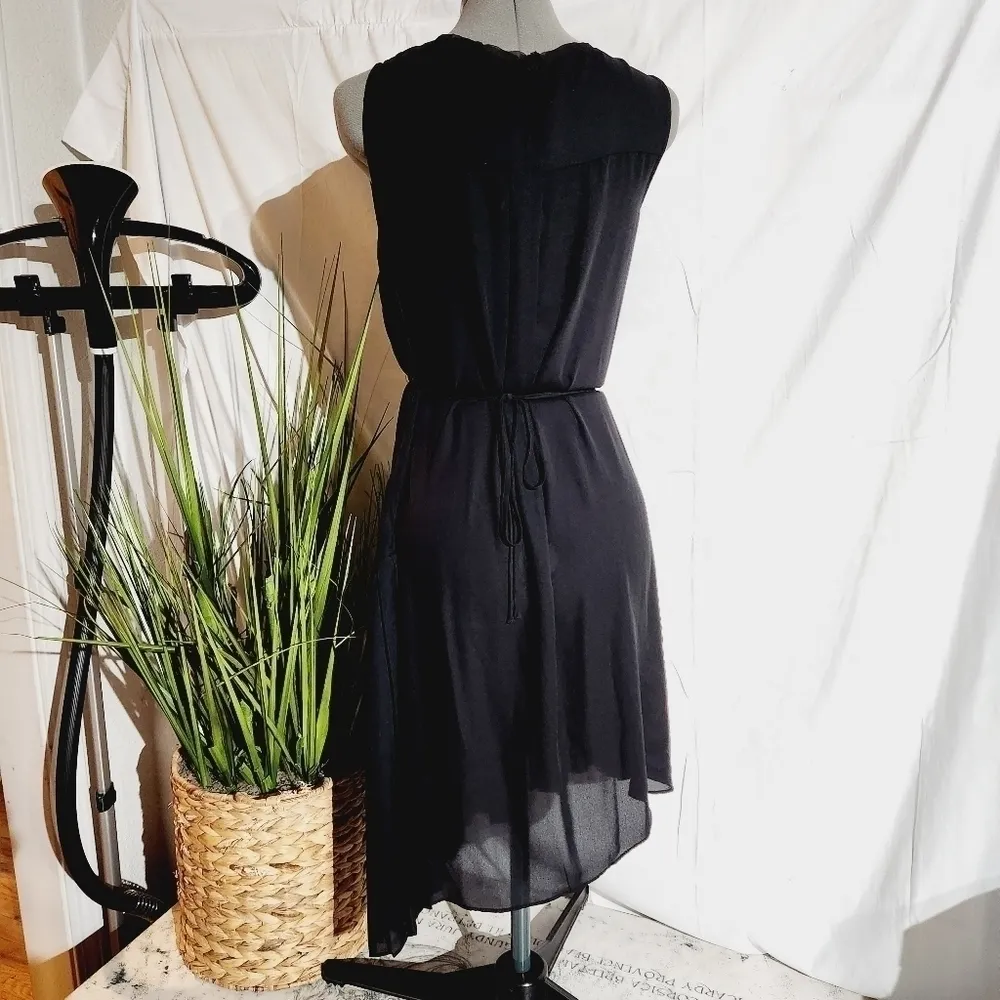 𝅺simply Vera Vera Wang Pleated Asymmetrical Belted Shift Dress Size: M - Image 9