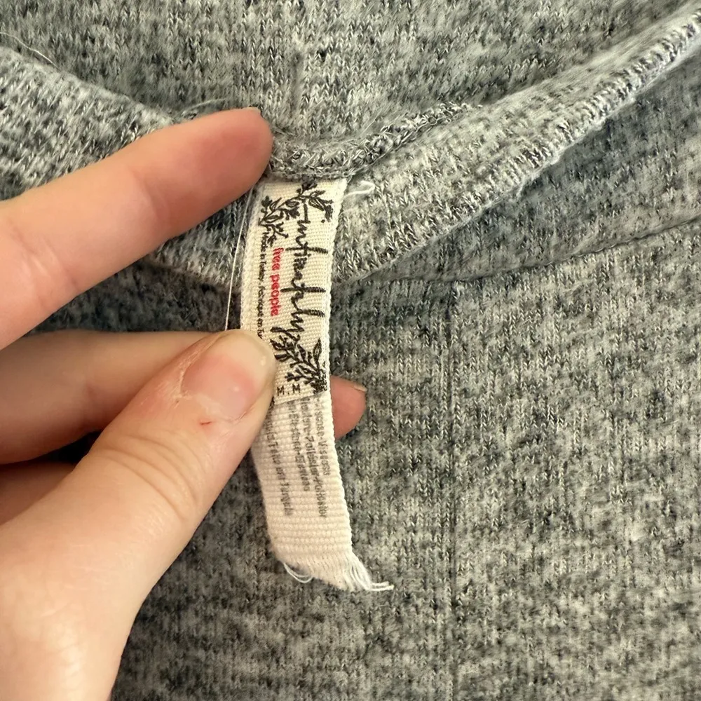 Free People Intimately Free Bunny Cuddle Jogger Tie Leg Heather Gray Boho - Image 8