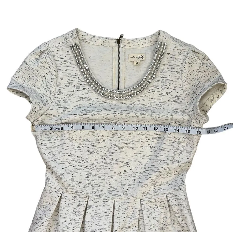 Maison Jules Short-Sleeves A-Line White Dress Size Medium - Image 6
