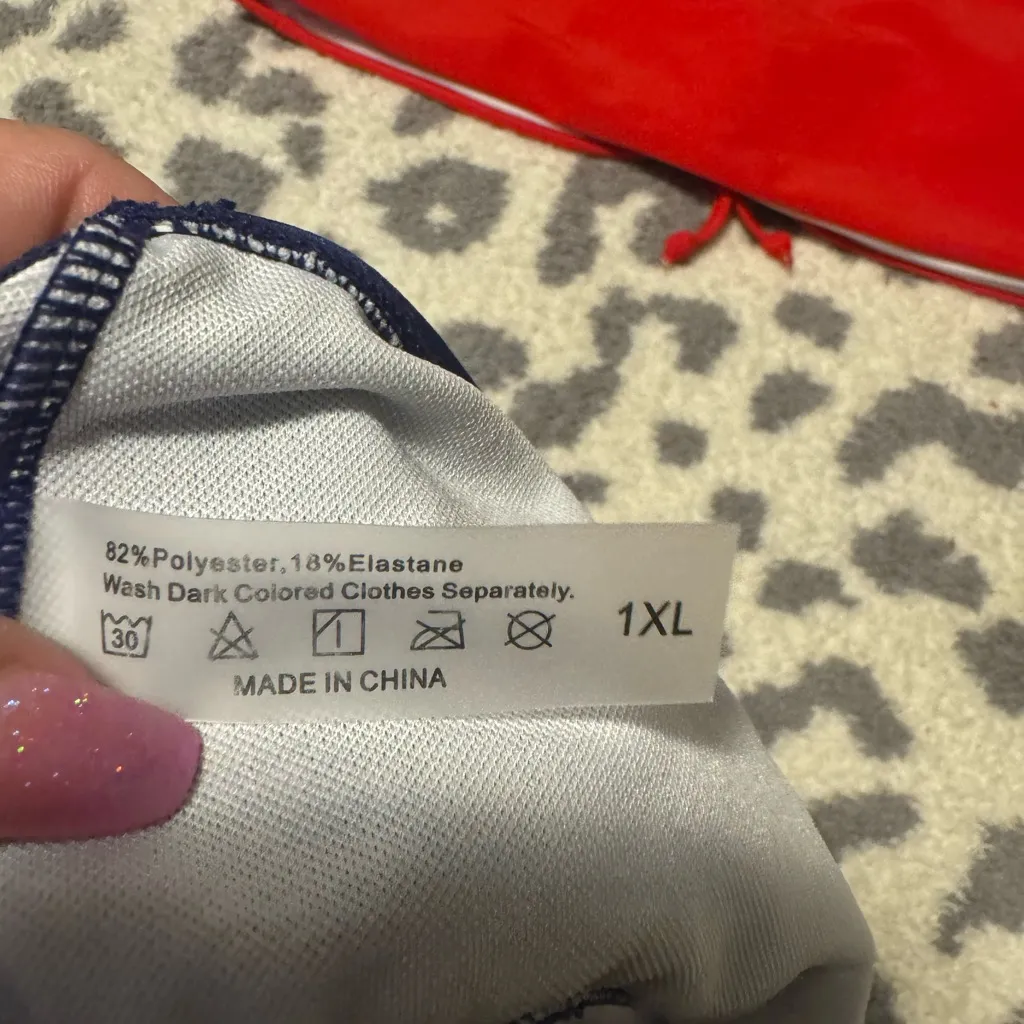 Red and Navy Blue Bikini Set Size undefined - Image 3