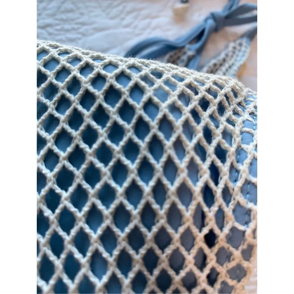 ZAFUL Triangle Bikini Fishnet Tie Bandeau Halter String Bikini Size Medium/6 - Image 8