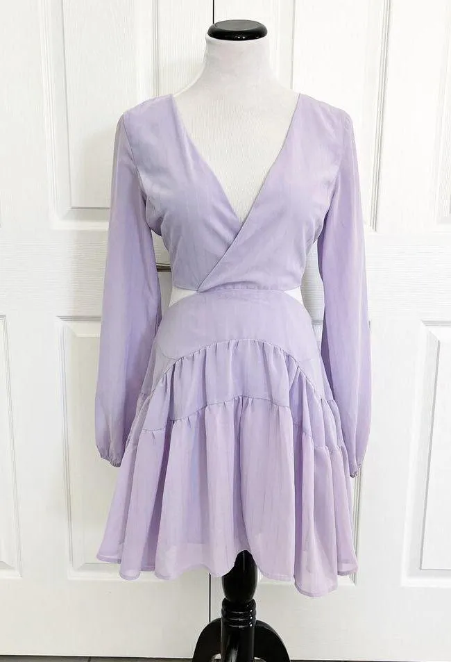 Bardot Liliac Cut Out Frill Dress - Image 3