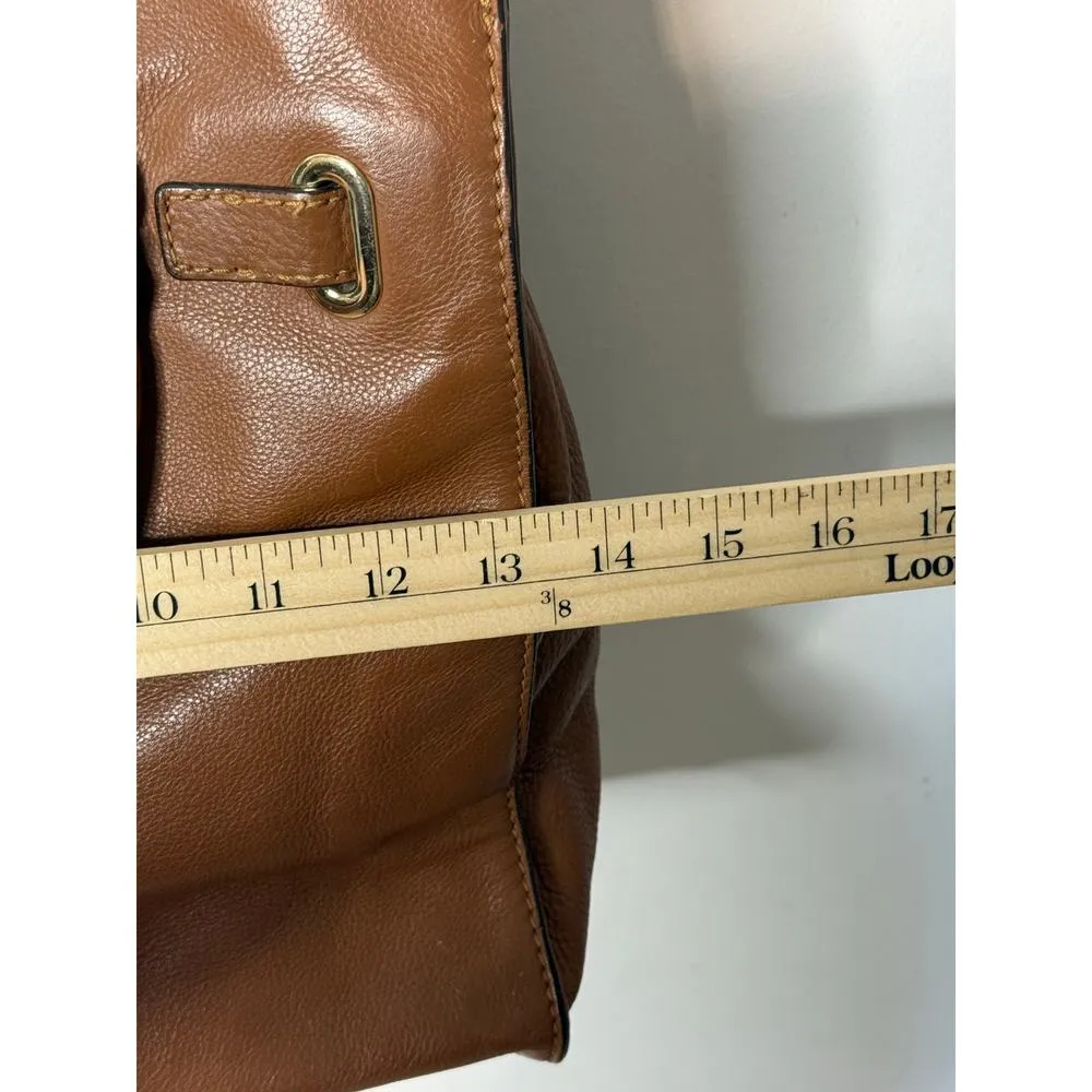 MICHAEL Michael Kors Hamilton Leather Tote Cognac Gold Large Pebbled Leather - Image 4