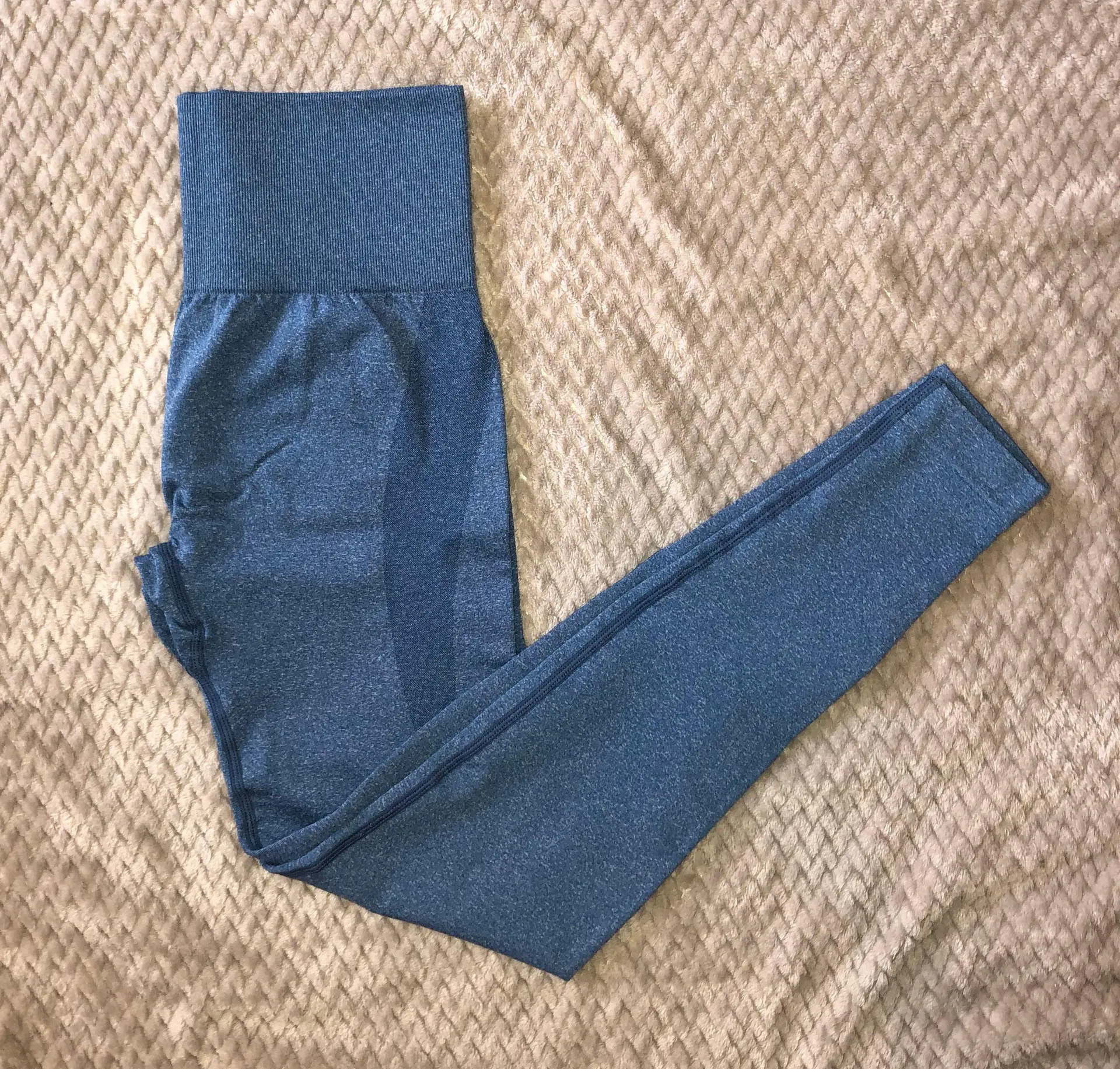 Blue Seamless Contouring Leggings - Image 4