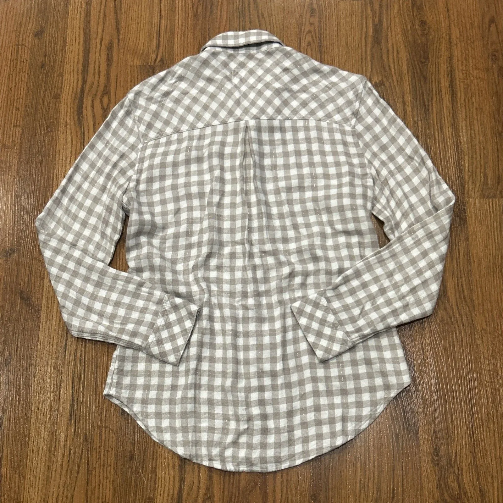 Rails Shirt Womens XS Plaid Flannel Button Down Hunter Long Sleeve Cream Tan - Image 7