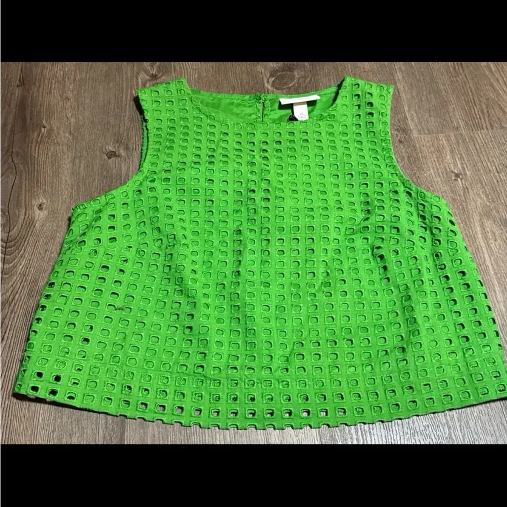 Kate Spade/Target Collaboration Green Eyelet Top. Size XS - Image 3