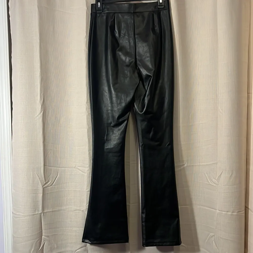 High rise flare faux leather pants - Image 4