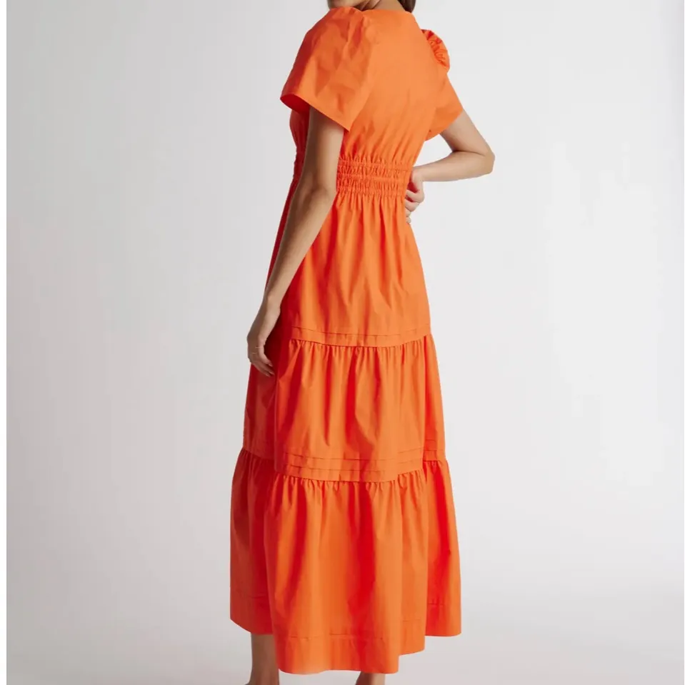 Quince Vibrant Orange Maxi Dress - Image 2