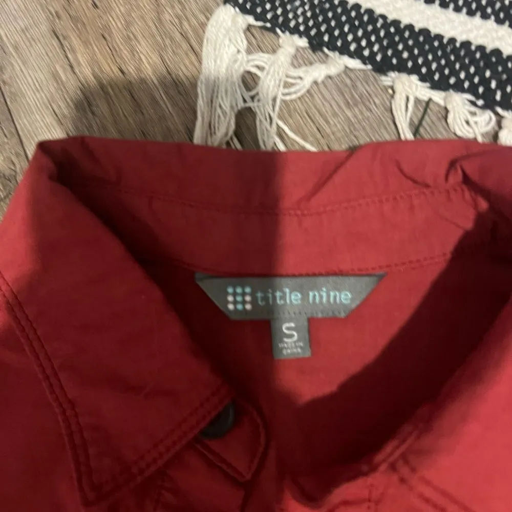 Title Nine Womens S Wren Red Ripstop Utility Shirt Dress Gorpcore Outdoor Rugged - Image 5