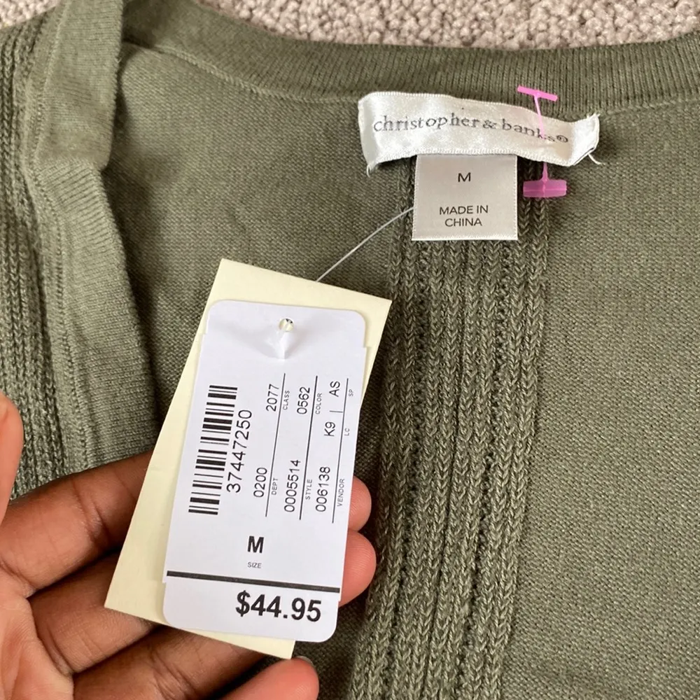 Christopher & Banks Short Sleeve Cardigan SIZE M - Image 2