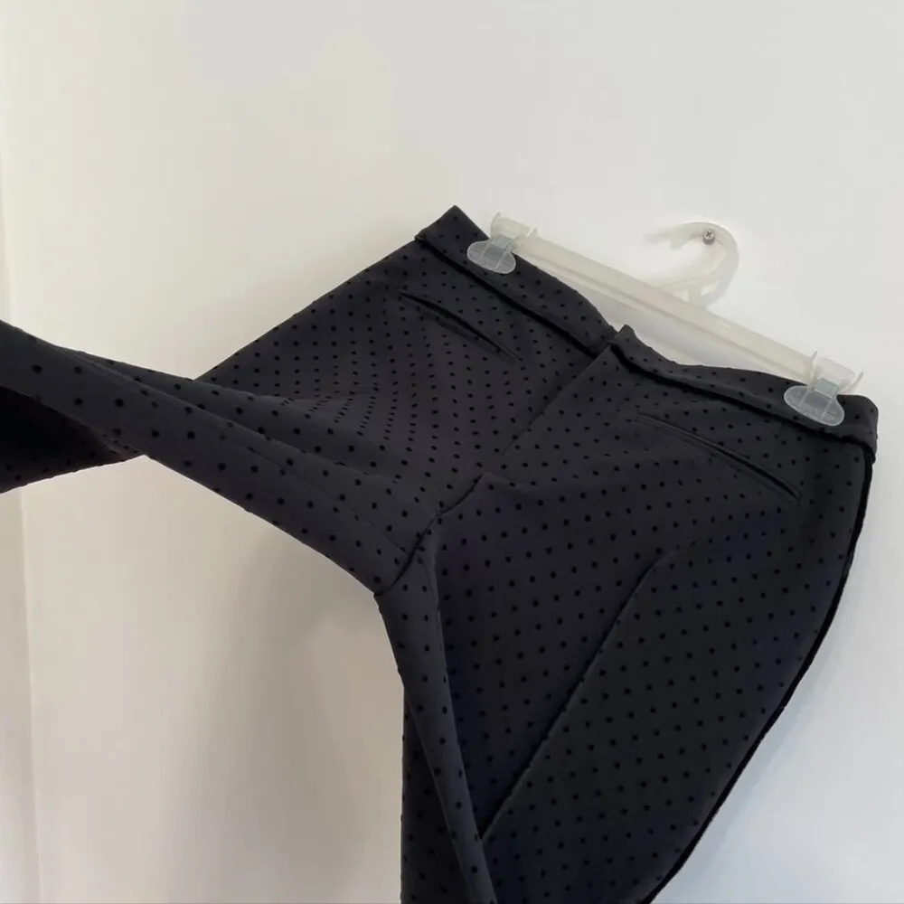 NEW NWT TANYA TAYLOR Swiss Dot Crepe Cropped Pants Black Polka Dot Tapered Crop - Image 12