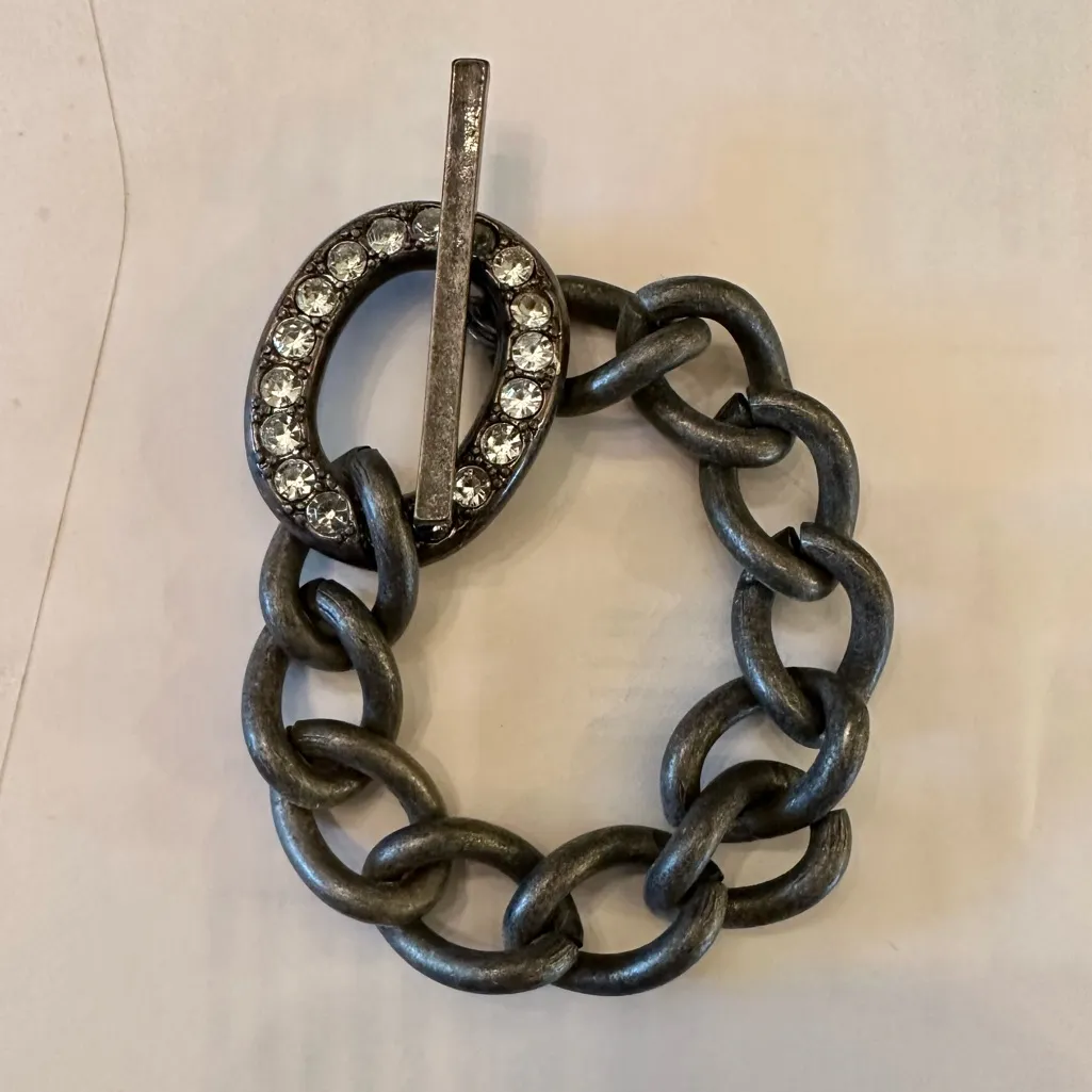 Adorable dark silver chunky chain bracelet! Brand new, never worn! Gray - Image 3