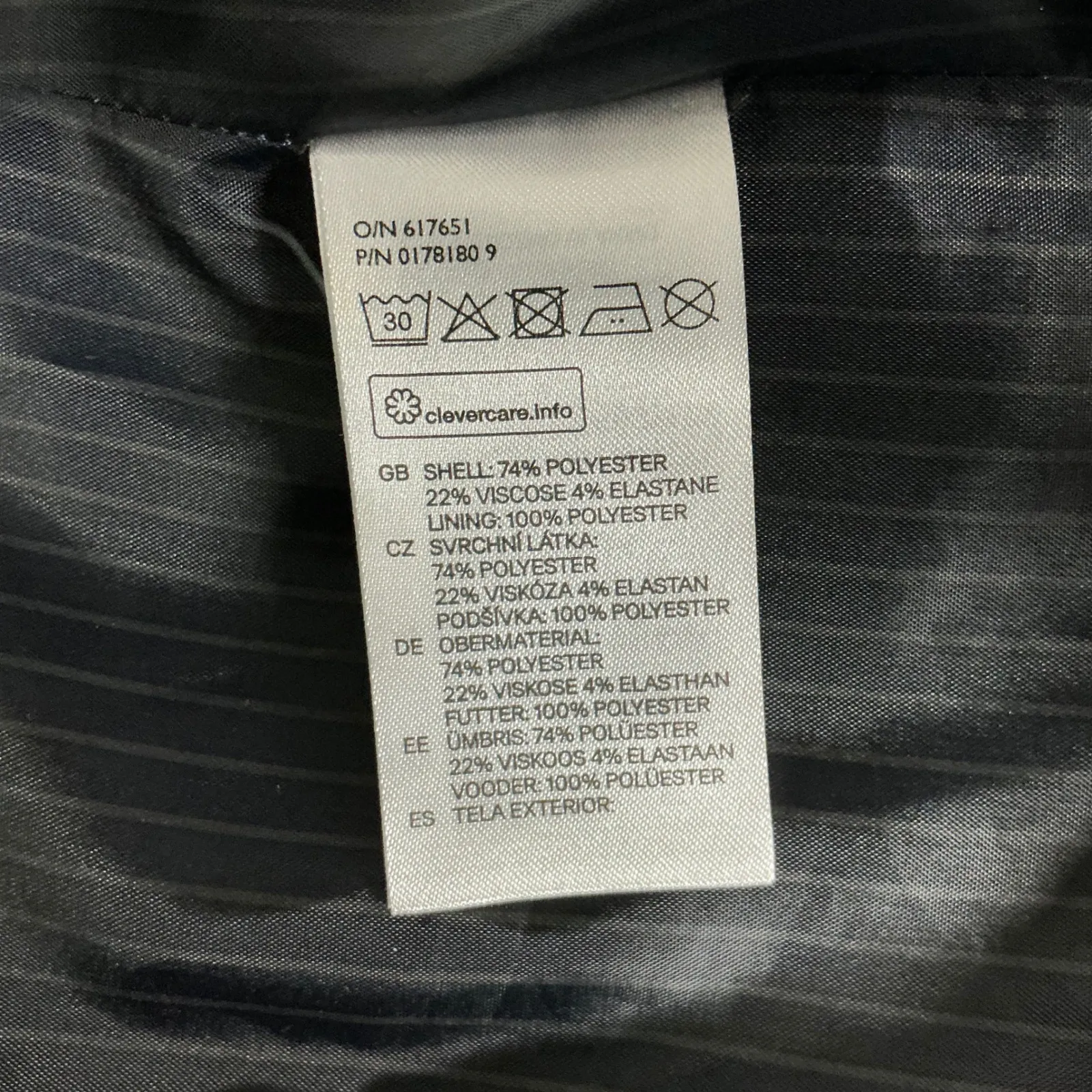 H&M Women's Gray One Button Blazer Jacket S 6 Tailored Stretch Lined Career Work - Image 6