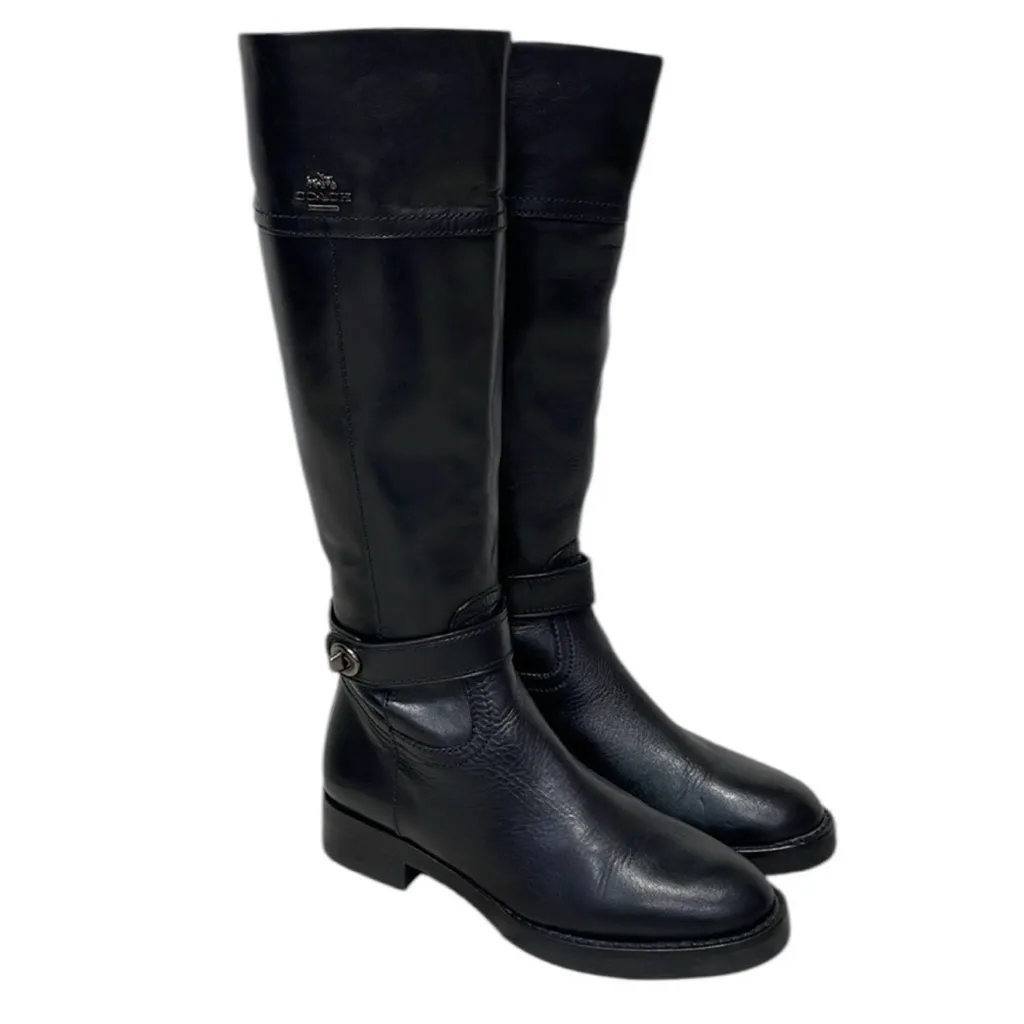 Coach Black Leather Ankle Boots - Image 2