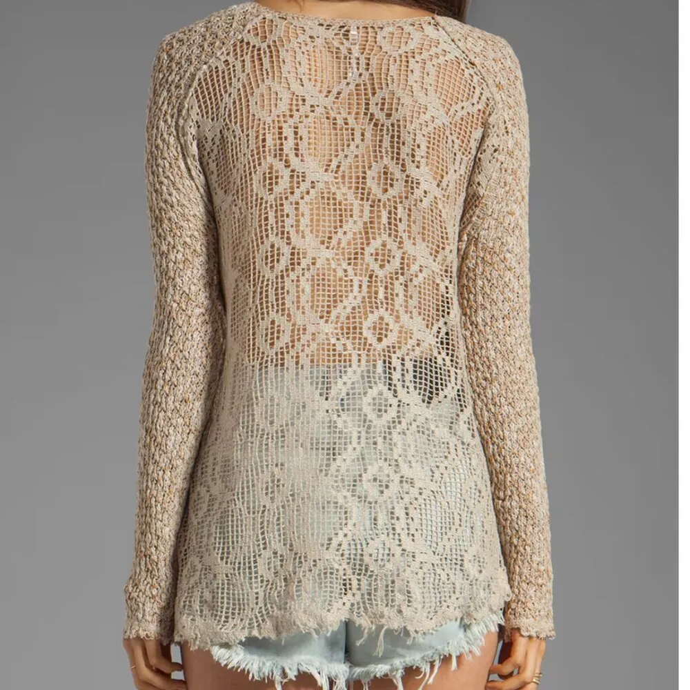 Free People Poppy Seed Pullover in Oatmeal XS - Image 2