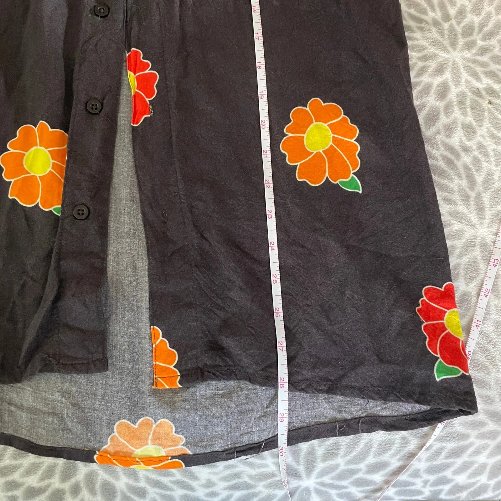 Coca Cola 1971 Floral Button Down Shirt Small Unity Collection Black Retro Vtg - Image 6