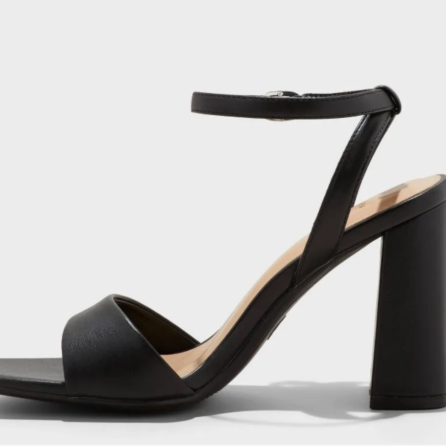 A New Day Black Haley Ankle Strap Flare Heels  Size 6 - Image 2