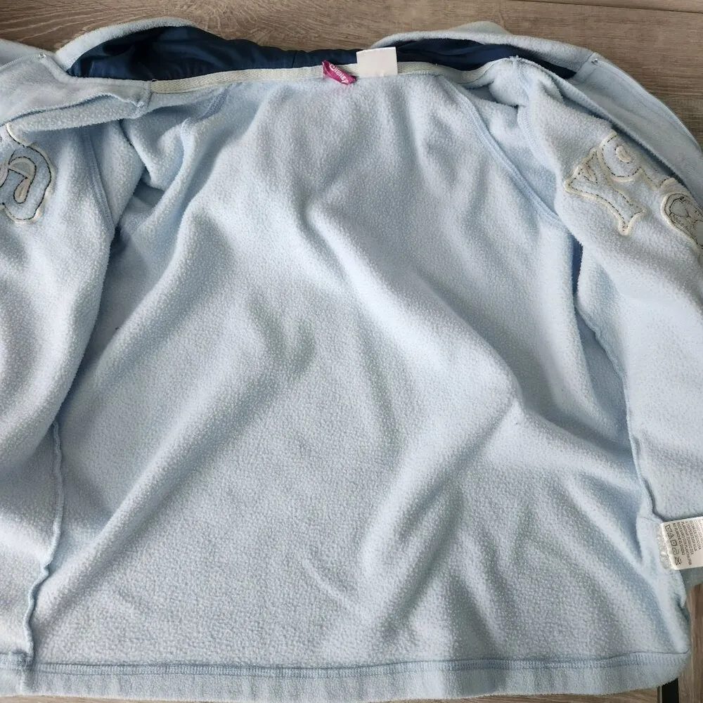 Disney Grumpy Vintage 90s Hoodie Full Zip Embroidered Baby Sky Blue Medium - Image 12