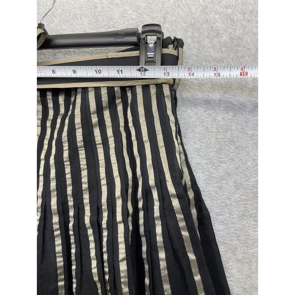 Caroll Women's Full A Line Circle Skirt 26 Waist Blue French Lined Pleated Silk - Image 9