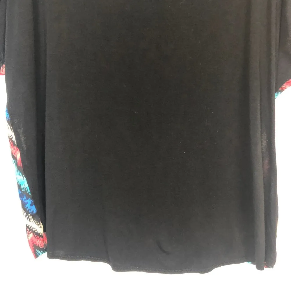 Discreet Multicolor Y2K Chevron Top Juniors Large Artsy Minimalist Dressy Flowy - Image 9