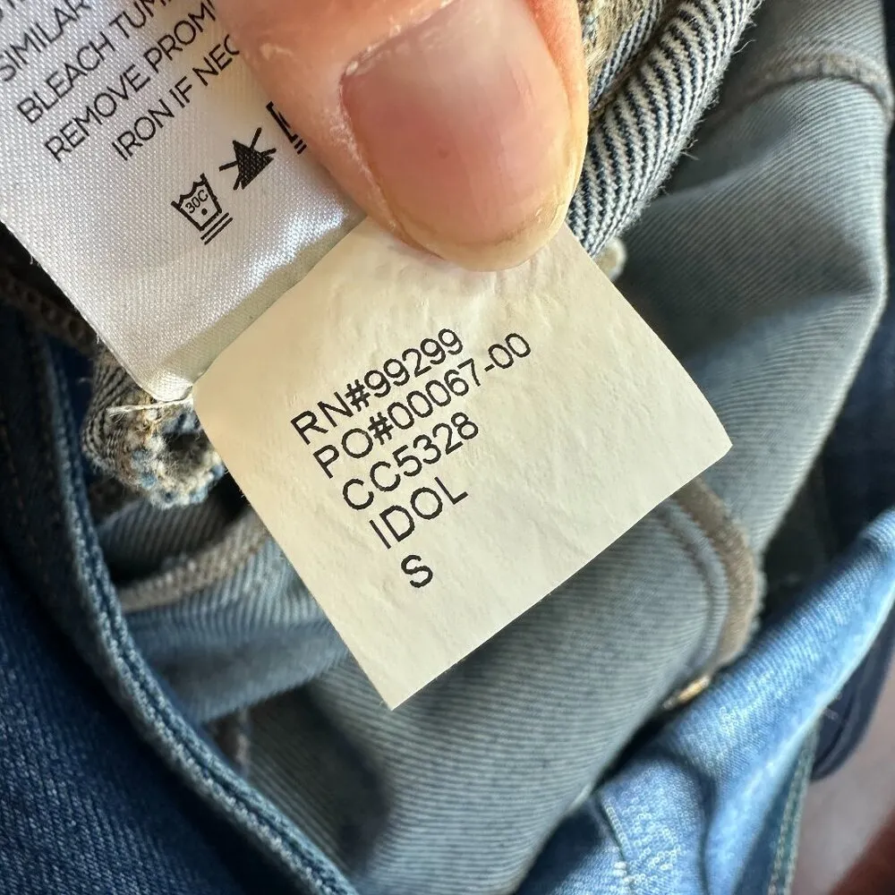 LEVEL 99 Coco Denim Stretch Blazer Jean Jacket Size Small Blue - Image 13