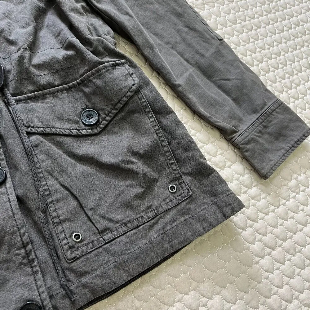 NWOT LEVI’S Womens Red Tab Sz M Grey Anorak Jacket Hooded Zip Up Lined W/Buttons - Image 10