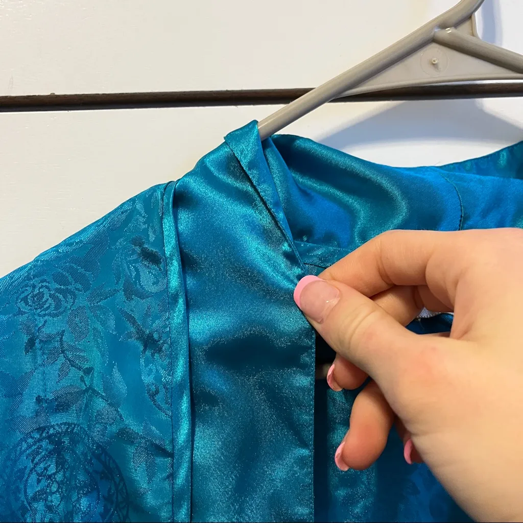 Vintage Victoria’s Secret Blue Gold Label Robe Pullover - Image 6