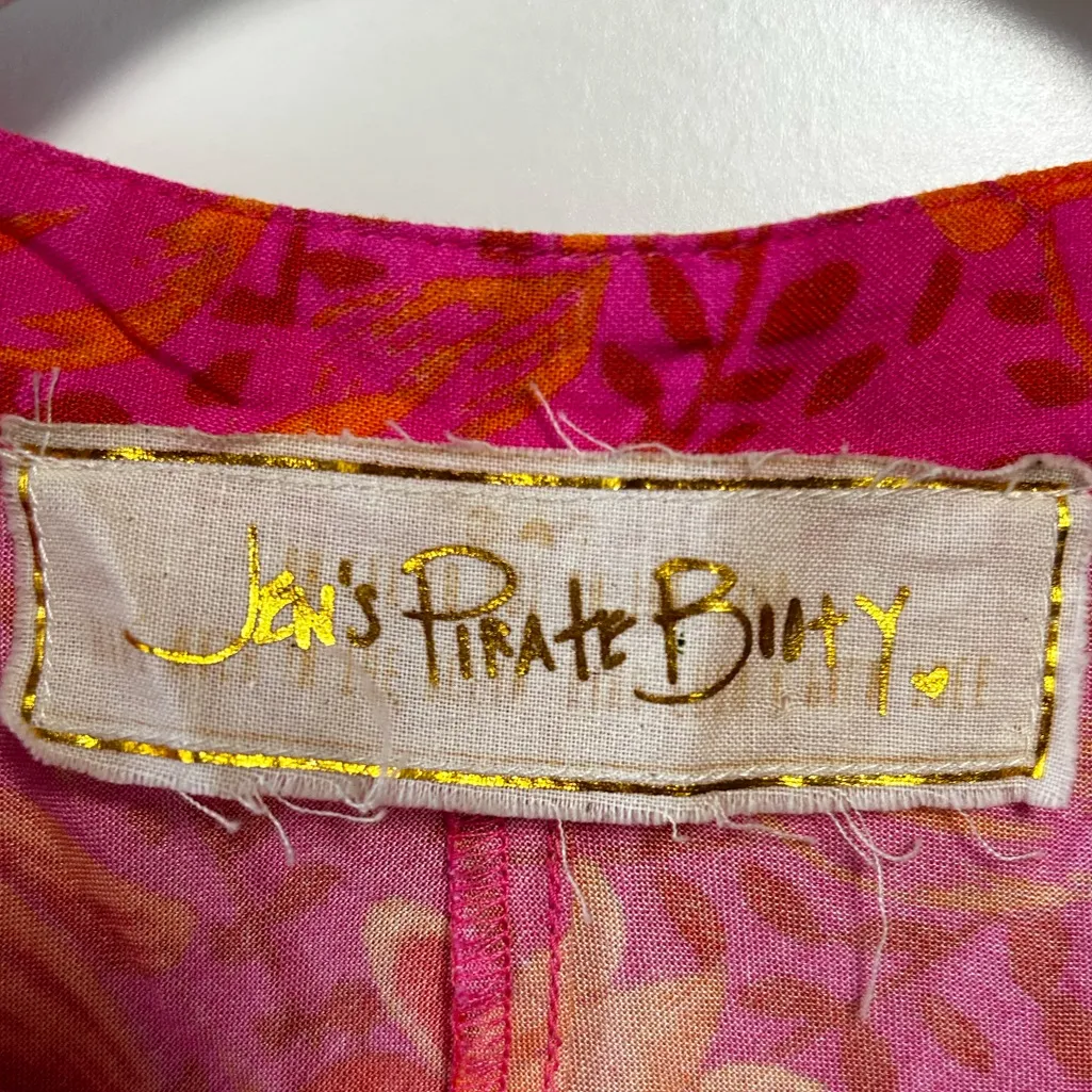 Jen's Pirate Booty Garden Party Hyacinth Mini Dress Size X-Small Pink & Orange - Image 4