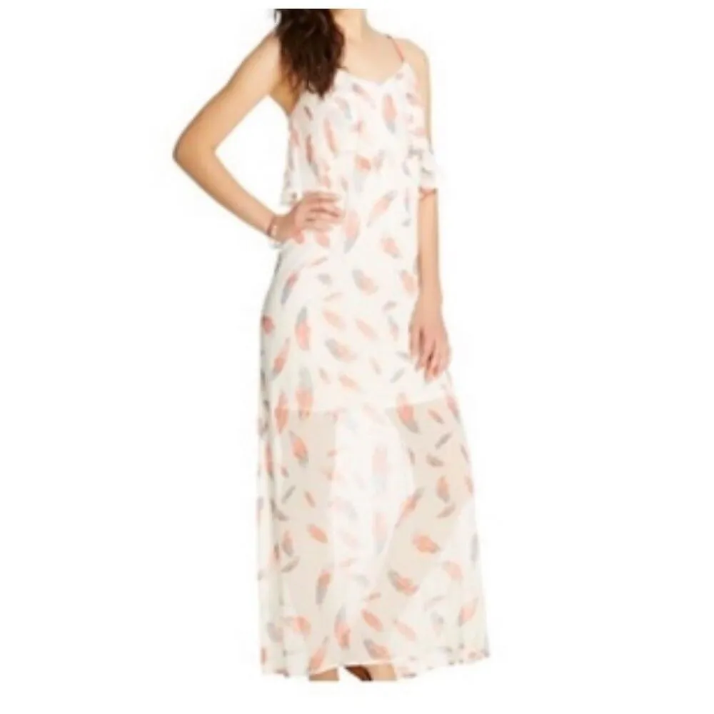 xhilaration white dress Floral Off the Shoulder Drawstring Waist Maxi Dress- Size The Saved Collection inspired pintucks and delicate crochet edging Xhilaration Tie Dye Maxi dress,