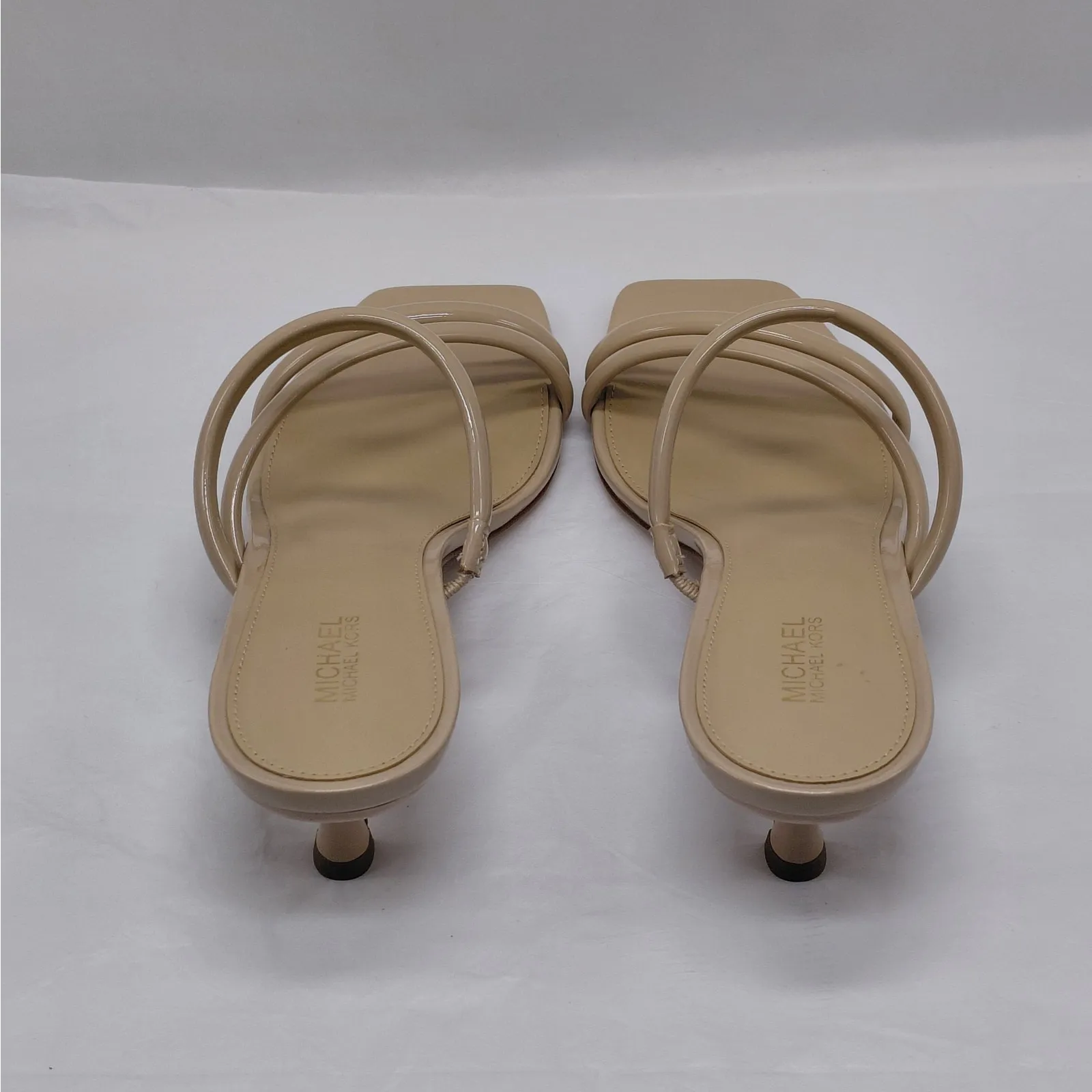 Michael Kors Women's Celia Kitten Slide Sandal Size 6.5 Blush Minimalist Shoes Tan - Image 4