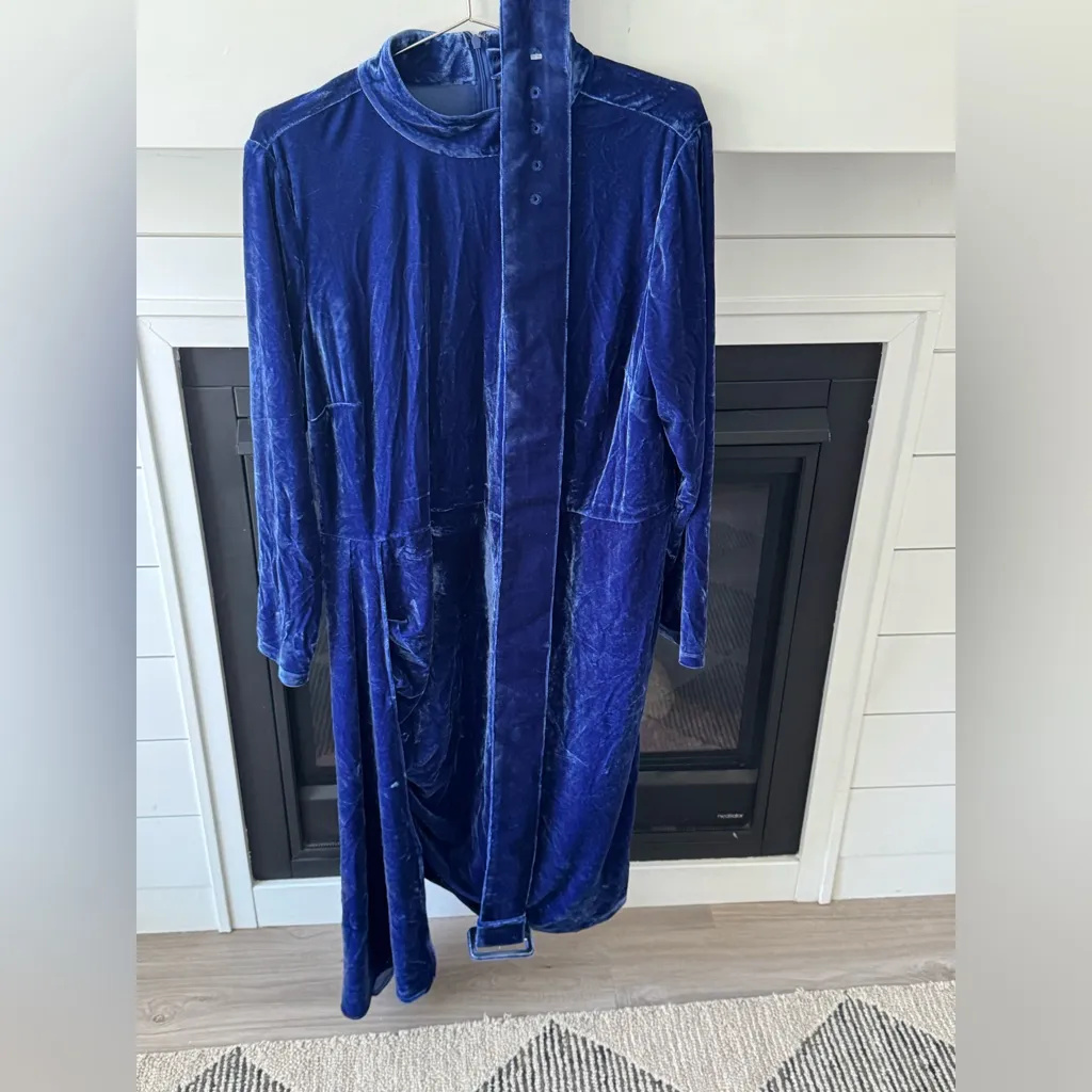 Ashro Deep Blue Formal Wedding Church Velvet - Image 3