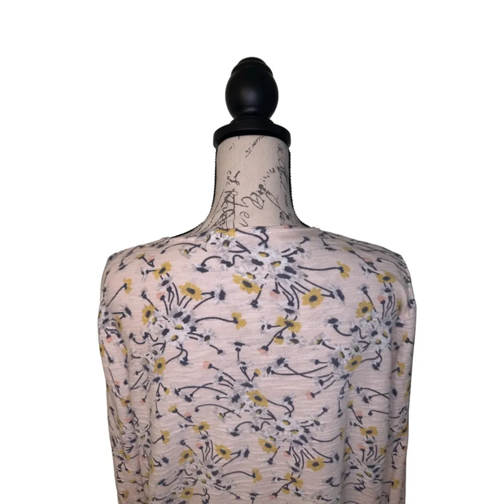 LOFT Large Light Pink Floral Cardigan - Image 8