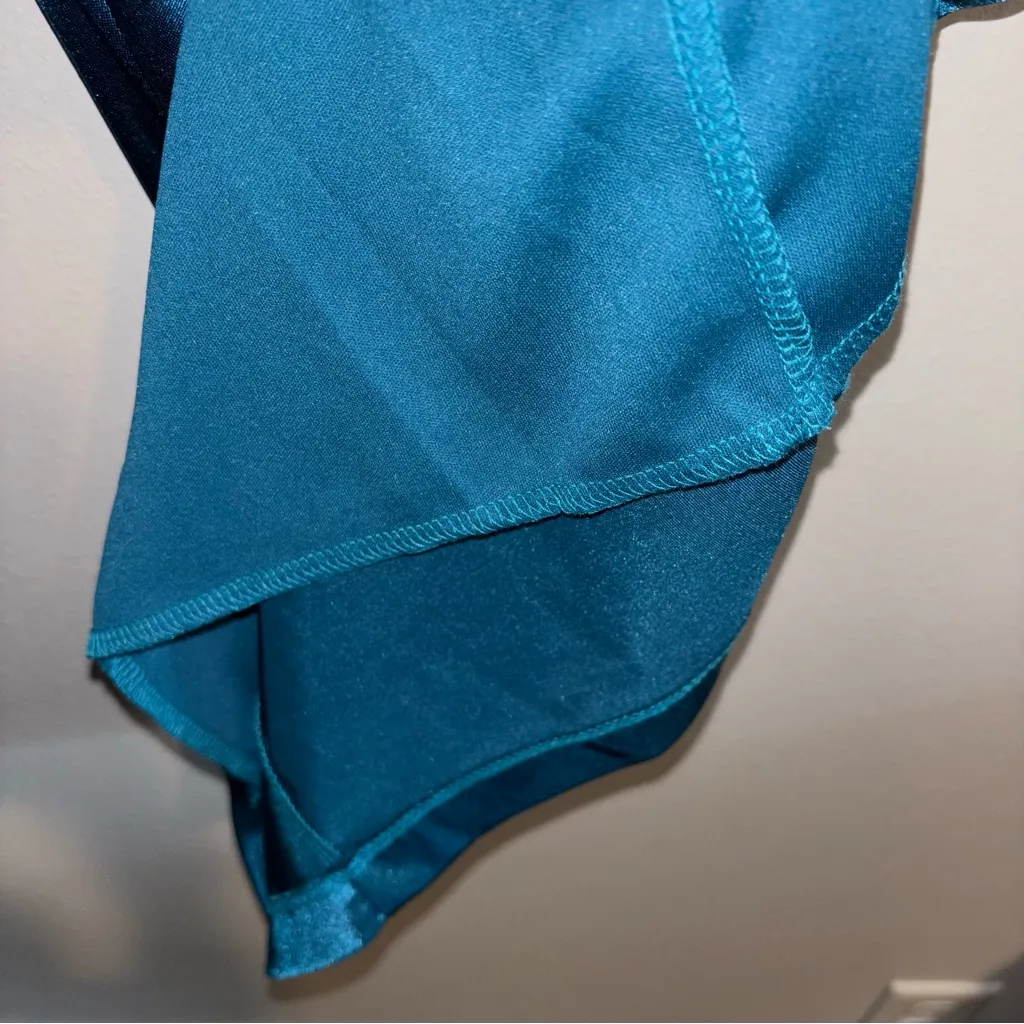 HOMECOMING DRESS Honey and Rosie Teal Satin Mini Size S - Image 7