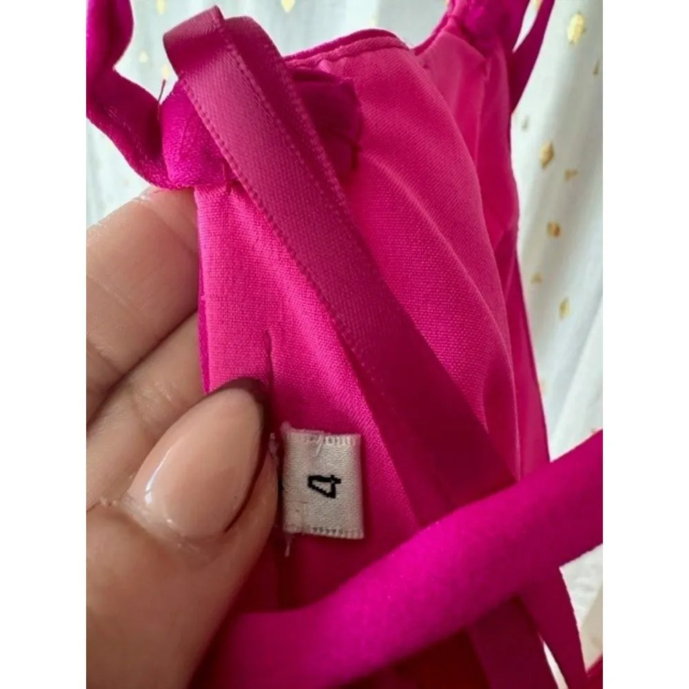 La Femme Two Crop Top Piece Peek A Boo Dress Shorts With Train Skirt Size 4 - Image 5