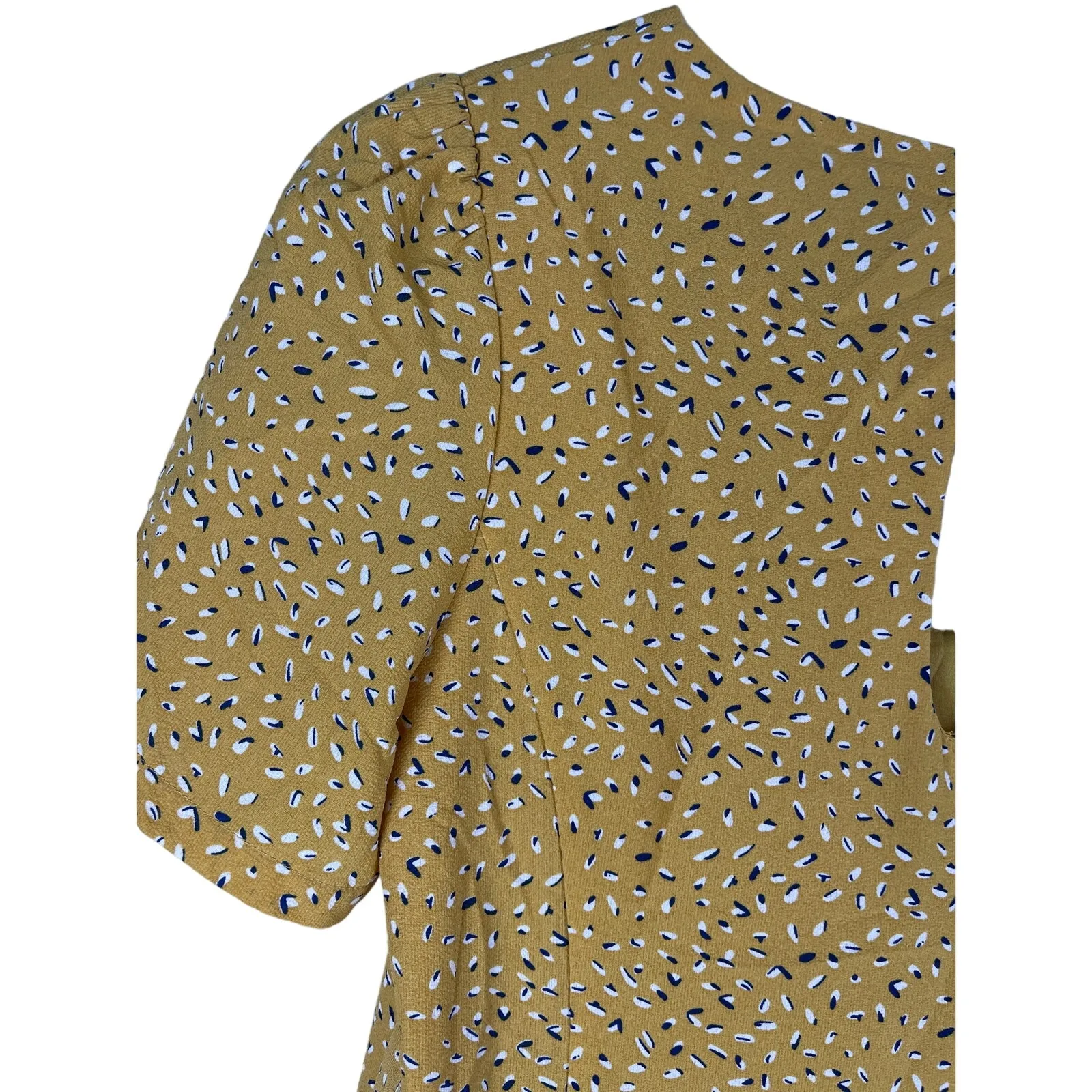 Molly Bracken Fitted Scoop Neck‎ Saffron Yellow Woven Dress Size Small - Image 8