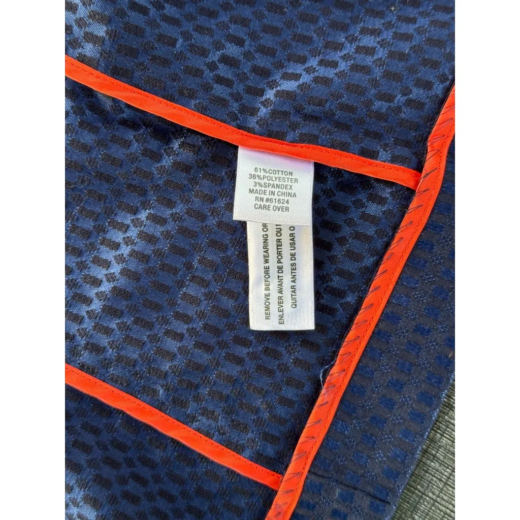 Laura Ashley Womens Blue Jacquard Jacket With Gold Zippers Size M - Image 9