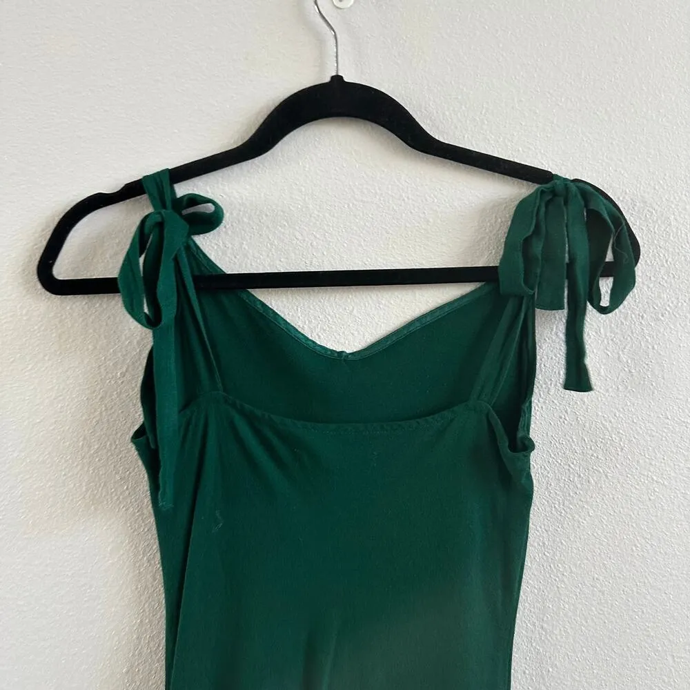 Reformation Christianna Dress Green Size Medium - Image 7