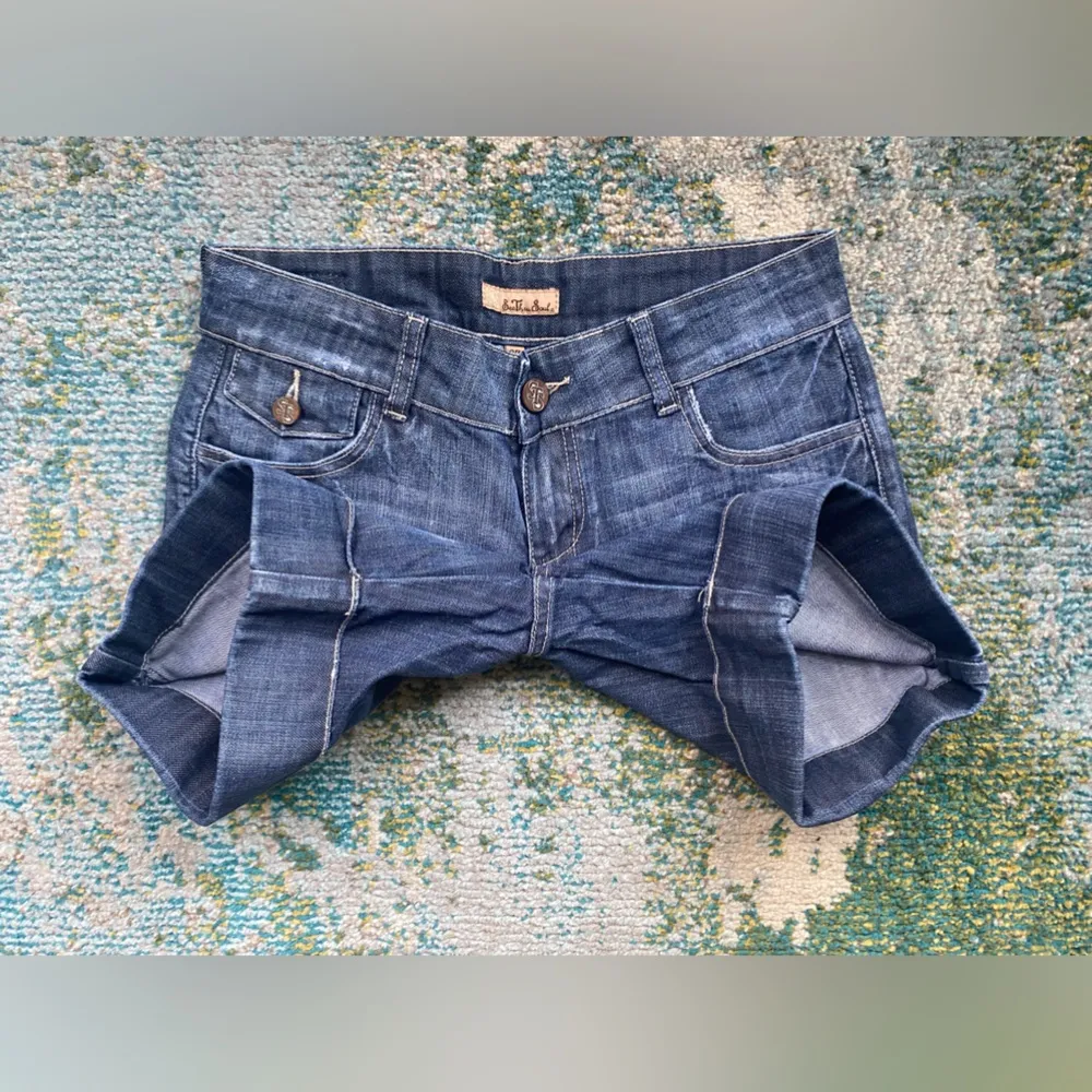 Y2K vintage See Through Soul cuffed trouser jean denim shorts, size 27 - Image 4