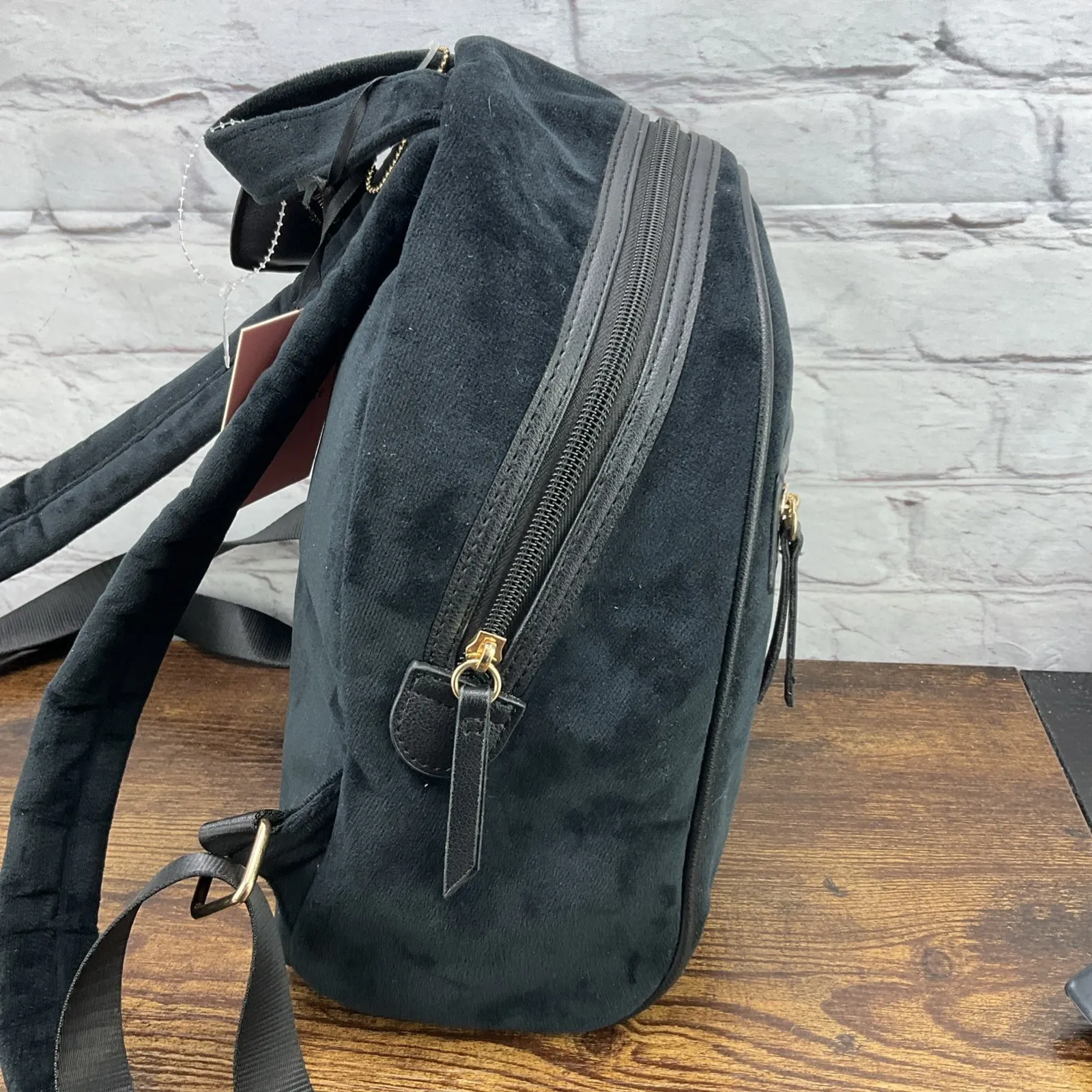 New Juicy Couture Velour Liquorice Big Spender Backpack Bejeweled - Image 3