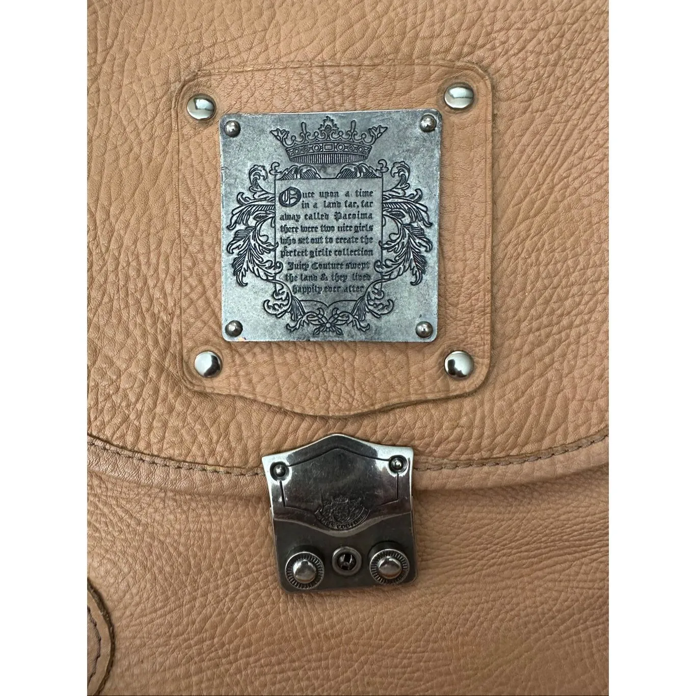 Vintage Y2K Juicy Couture Shoulder Brown Tan Beige Key Lock Messenger Bag - Image 12