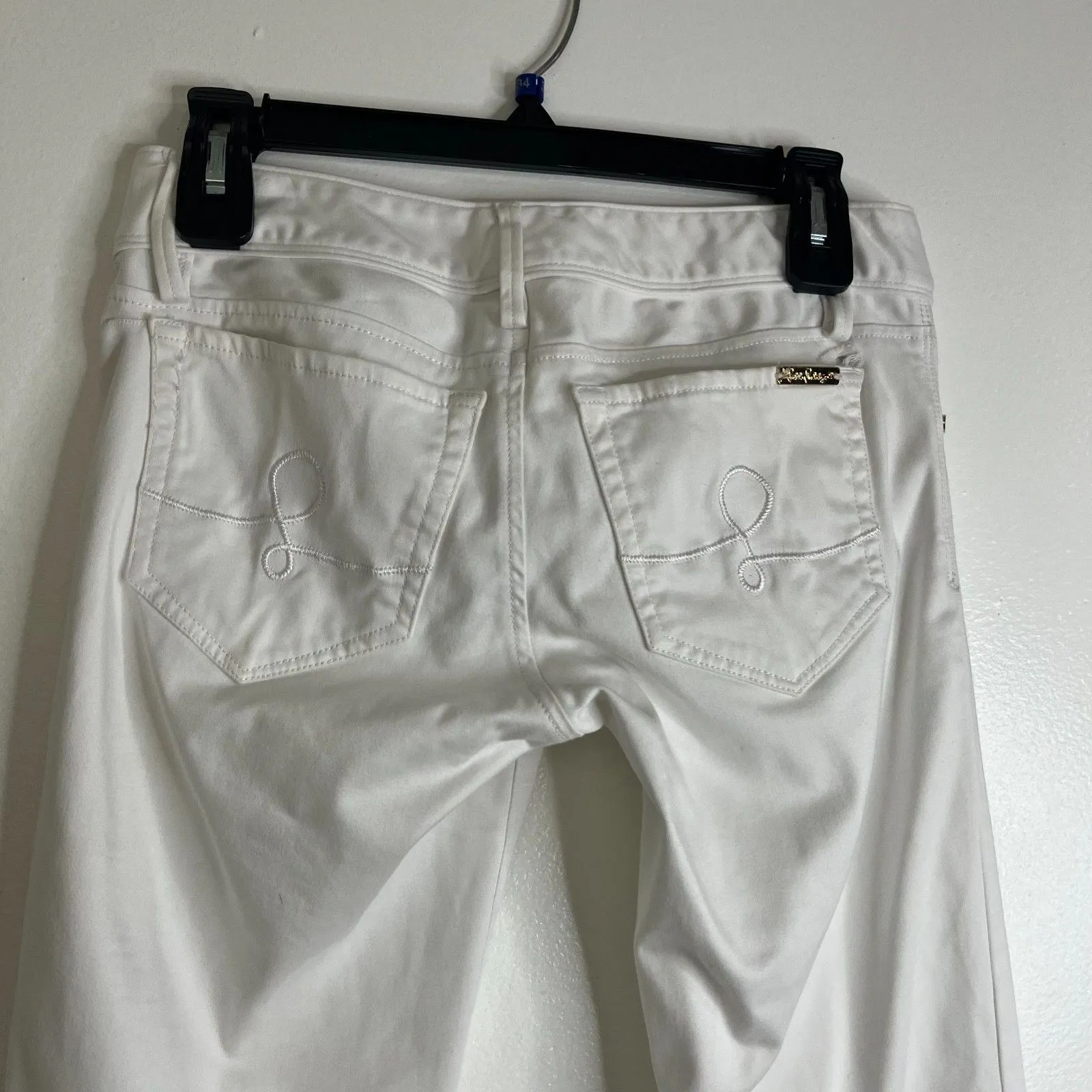 Lilly Pulitzer Pants Women's Sz 0 White Denim Ankle Preppy Worth Skinny Casual - Image 9