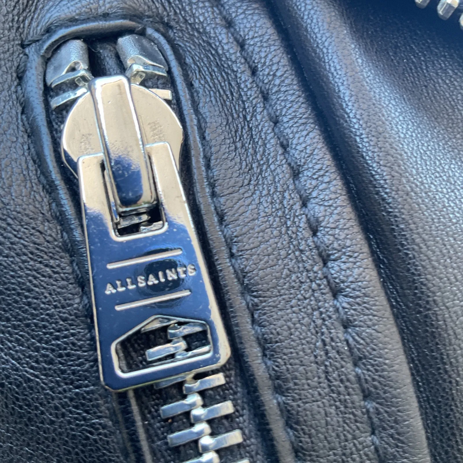 AllSaints Black Leather Moto Biker Jacket NWT Quilted Cropped Women US 2 - Image 12