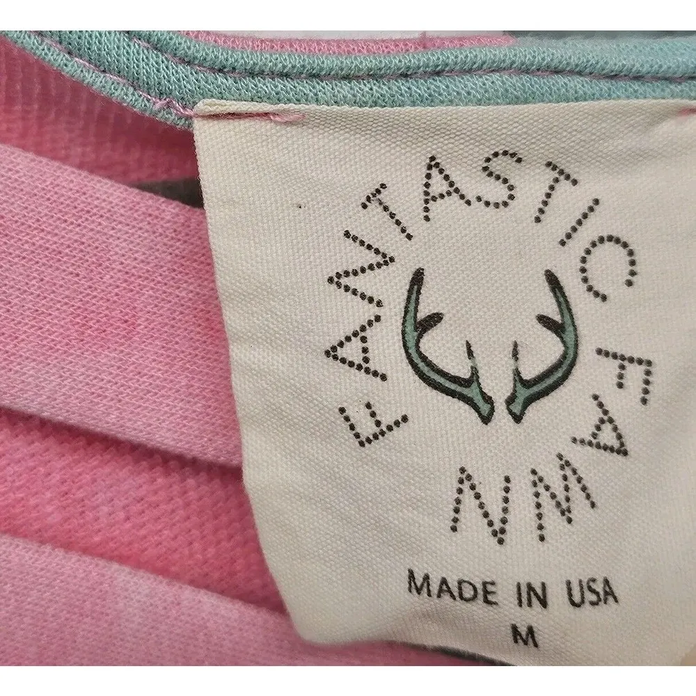 Fantastic Fawn Colorful Tie-Dye Cut Out V-Neck Oversized Top Womens Size M - Image 4