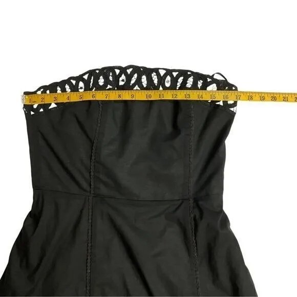 White House Black Market Strapless Scalloped‎ Lace Trim Dress Coquette Size 10 - Image 8